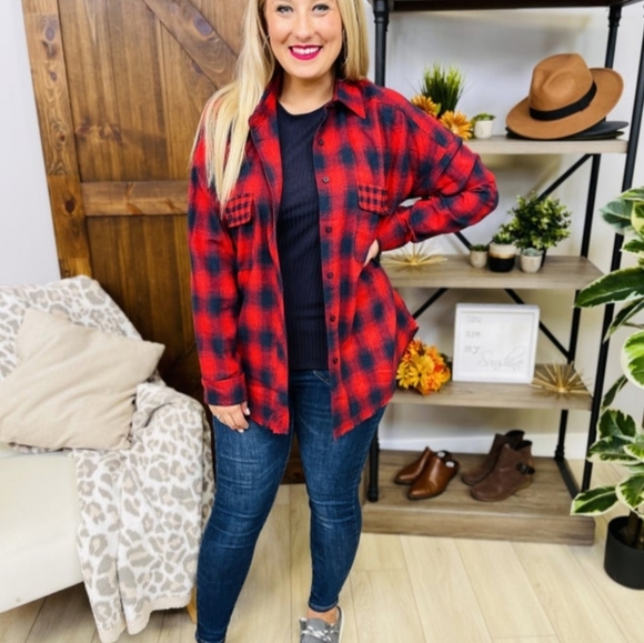Nwt Boutique plaid shacket - Picture 3 of 5